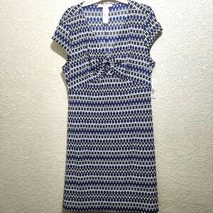 Laundry By DESIGN Blue and White Patterned Dress